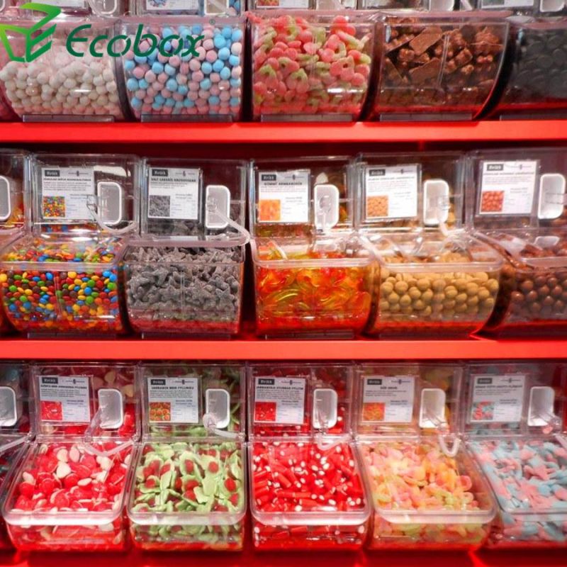 Supermarket Plastic Candy Scoop Bin Storage Box Bulk Food Bins