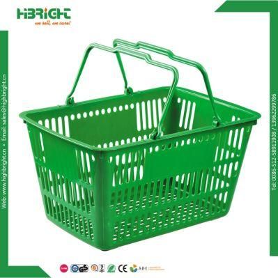PP Double Handle Plastic Shopping Basket for Supermarket Hypermarket