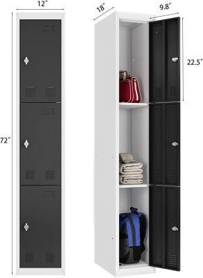 Metal Wall Lockers School Home Storage Gym Locker Cabinet