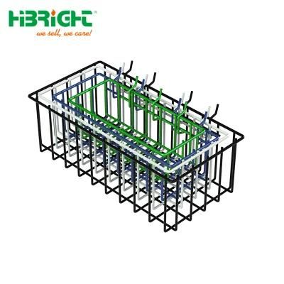 Heavy Duty Four DIP Coated Hanging Wire Mesh Storage Baskets for Pegboard/Gridwall/Slatwall