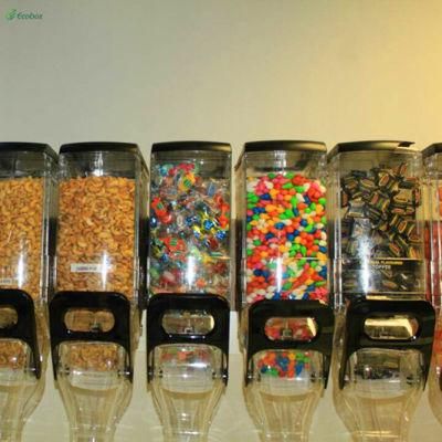 Plastic Rice Dispenser Gravity Bin Gravity Coffee Bean Snack Dispenser