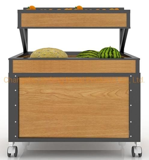 Supermarket Wooden Display Stand Store Vegetable and Fruit Display Rack