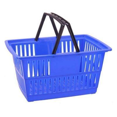 Durable Supermarket Plastic Shopping Basket with Handles