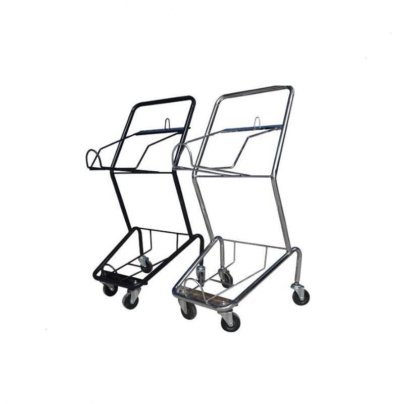 Supermarket Shopping Cart with Plastic Basket