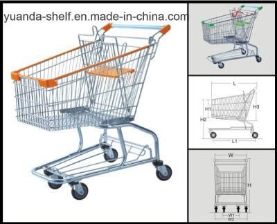 High Quality Supermarket Shopping Trolley American Style 150L