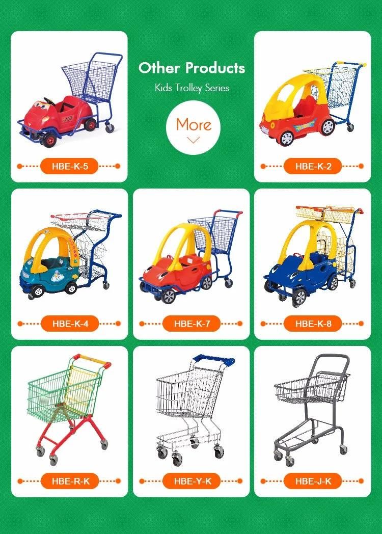Foldable Supermarket Colorful Kids Shoppig Trolleys with Bag