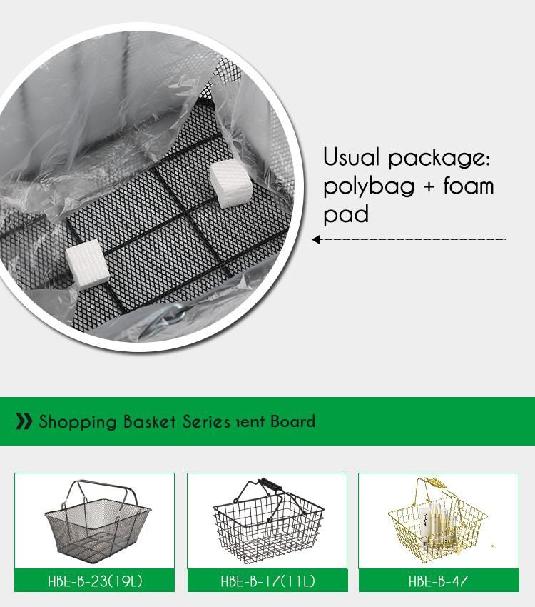 Retail Store Metal Iron Wire Mesh Shopping Baskets