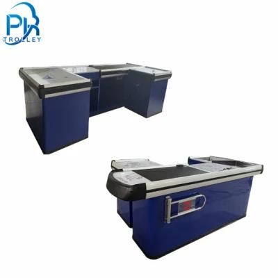 Good Quality Counter Shelf Supermarket Checkout Counter with Conveyor Belt