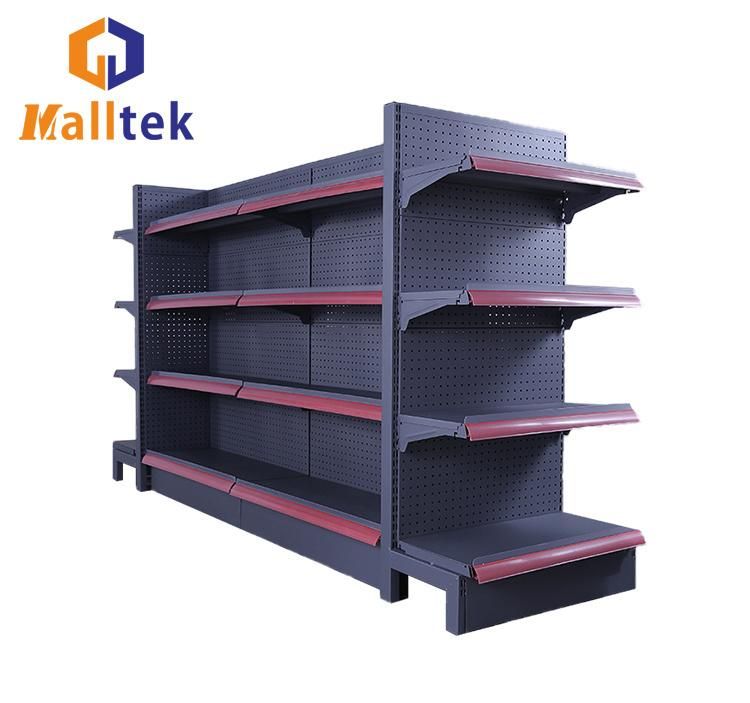 Hot Selling Mutil-Layer Perforated Single Side Supermarket Metal Shelf