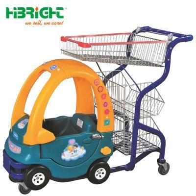 Safety and Colorful Kids Shopping Trolley Cart for Supermarket