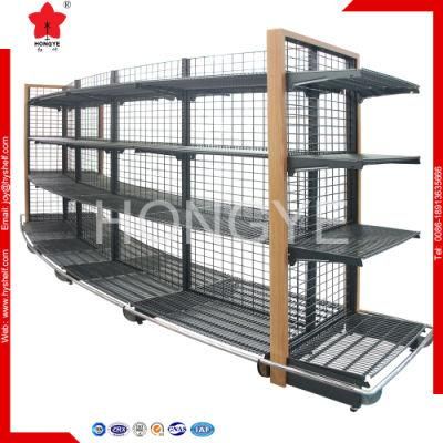 Gondola Shelving with Wire Mesh Panel