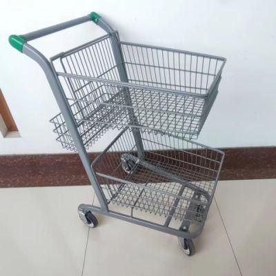 Three Tiers Basket Shopping Trolley for Store Hardware Market