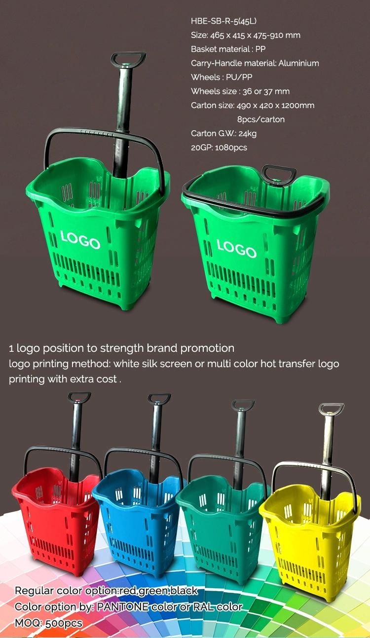 Recyclable Plastic Supermarket Shopping Baskets for Sale