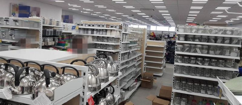 Timber Infill Panel Display Gondola Shop Shelving