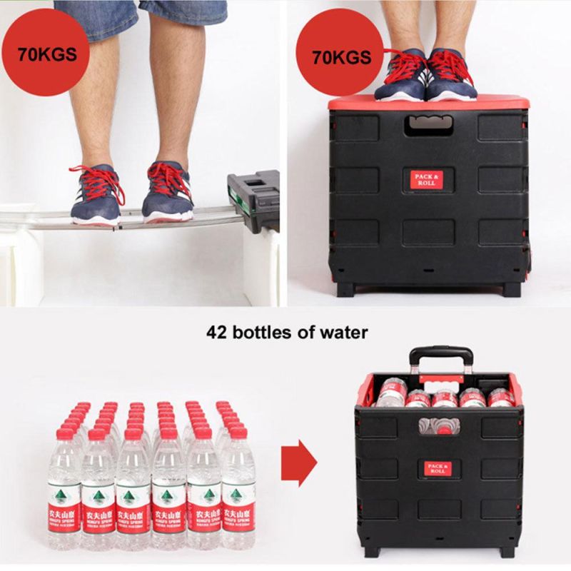 Small Rolling Packaging Portable Foldaway Shopping Trolley for Supermarket