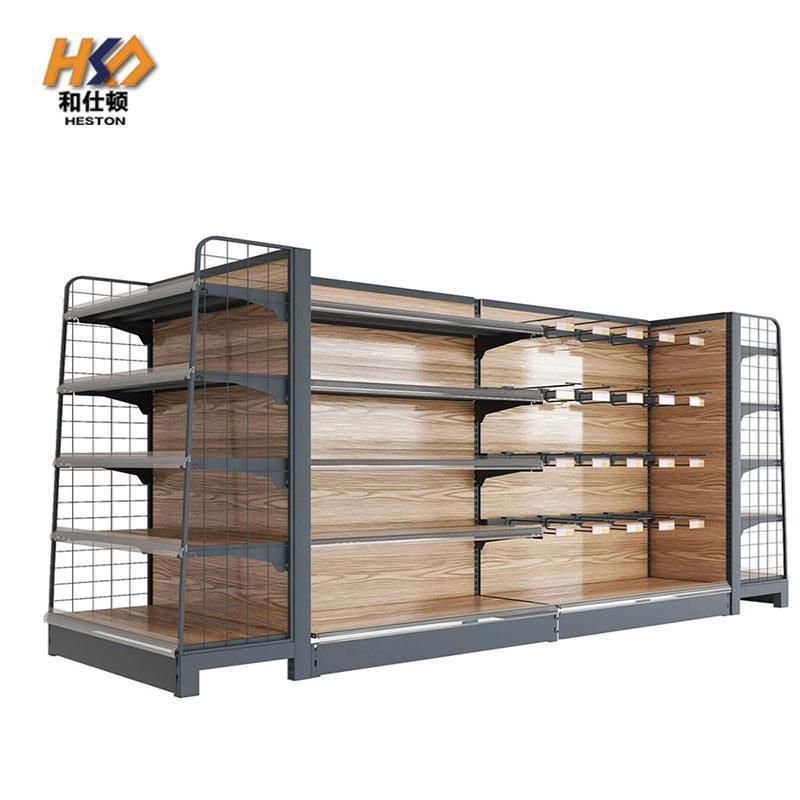 Multifunctional Gondola Supermarket Wood Shelf