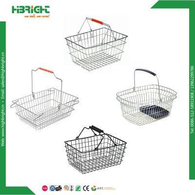 Retail Metal Wire Mesh Shopping Basket with Handle