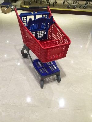 New Design Supermarket Plastic Shopping Trolley Cart Yd-002