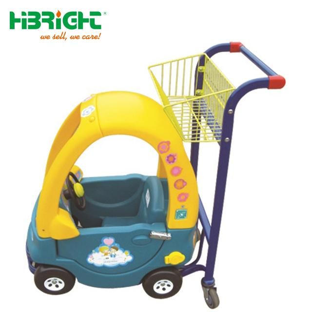 Child Plastic Supermarket Trolley with Toy Car