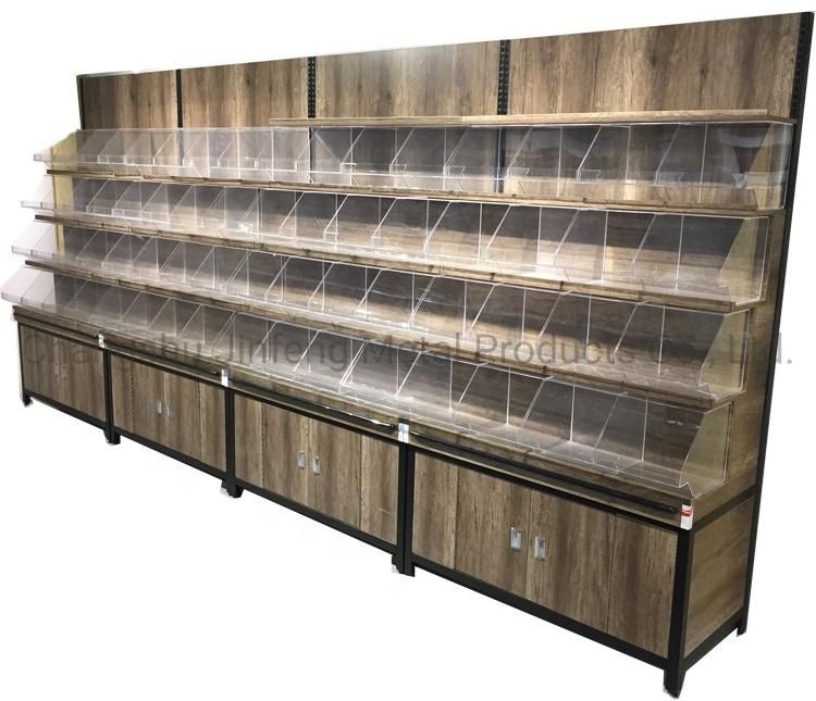 Wooden Retail Store Display Shelving System Supermarket Wooden Shelves /Shopping Mall Display Rack