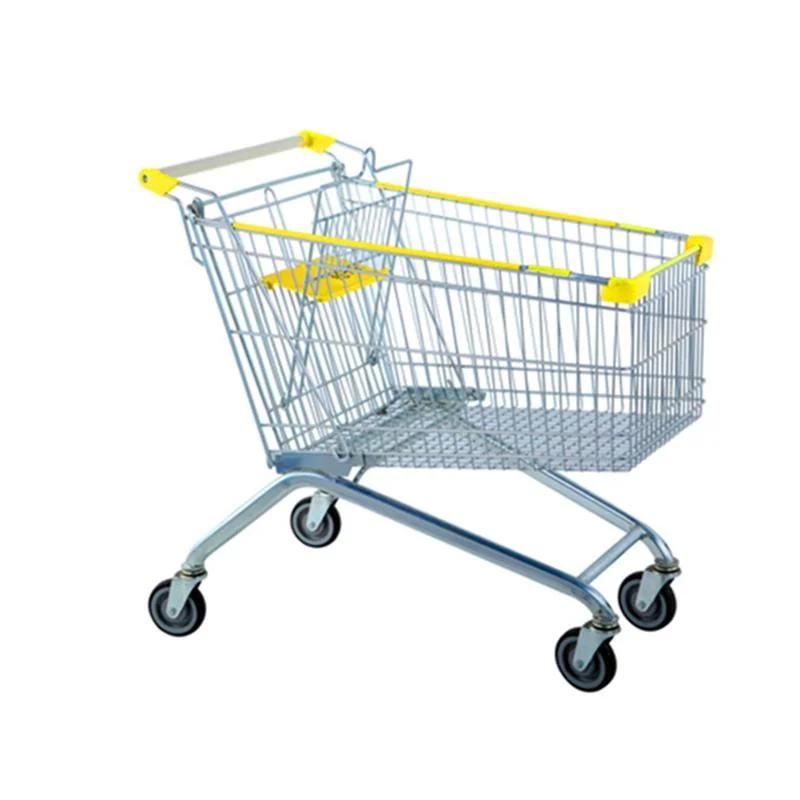 Multicolor Portable Wholesale Plastic and Metal Trolley Folding Shopping Cart