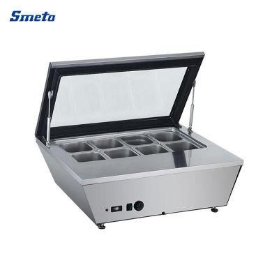 77L Commercial Restaurant Dishes Flat Glass Food Warmer Display Showcase