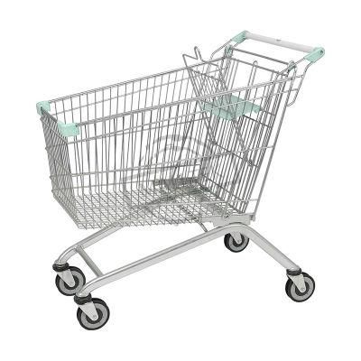 Supermarket Wire Steel European 150L Grocery Cart with Accessories