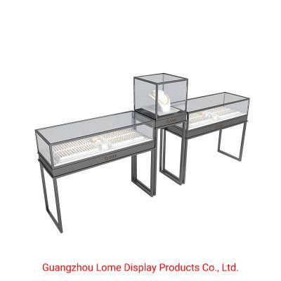 Modern Stainless Steel Diamond Cabinet Glass Jewelry Display Showcase Shop Interior Design