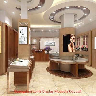 Modern Stainless Steel Diamond Cabinet Interior Design Glass Jewelry Display Showcase Shop