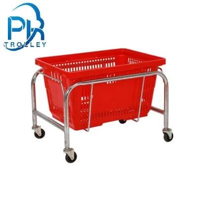 490*340*350mm Zinc Movable Supermarket Basket Stack Holder