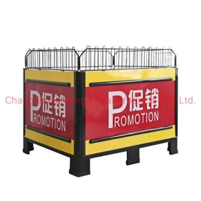 Supermarket Equipment Metallic Shelf Rack Promotional Table