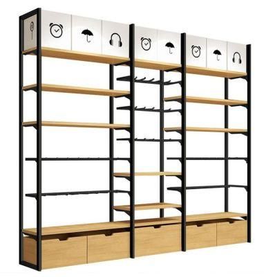 Metal and Wooden Racks Gondola Display Shelves for Shops Supermarket Equipment