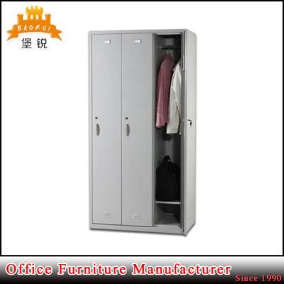 3 Door Cabinet Grey Color Clothes Wardrobe Metal Locker