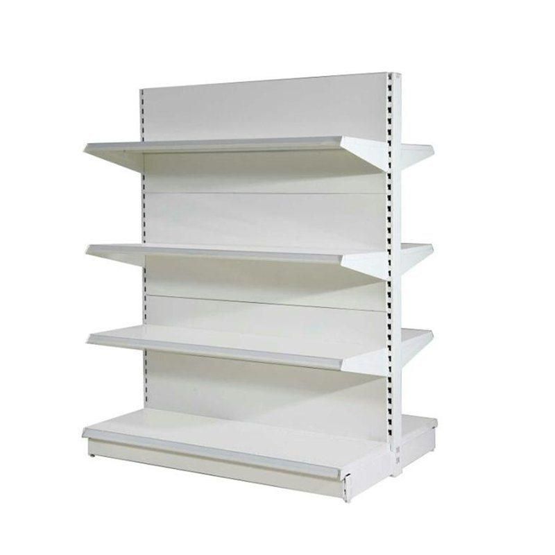 White Flat Panel Supermarket Display Rack Retail Store Shelves