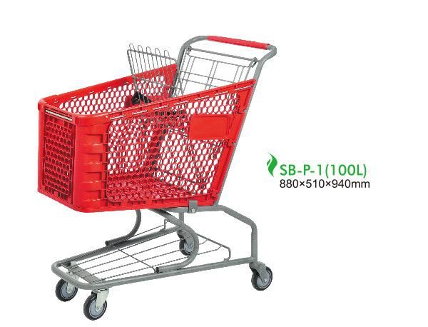 Top Quality Collapsible Foldable Plastic Shopping Cart on Wheels