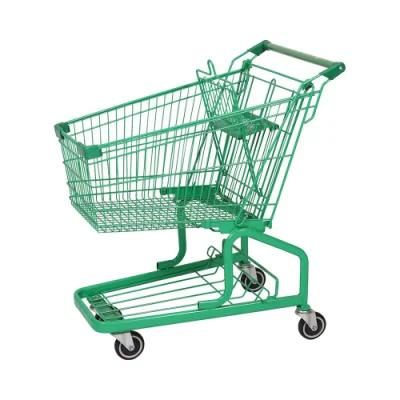 125L German New Metal Supermarket Push Cart