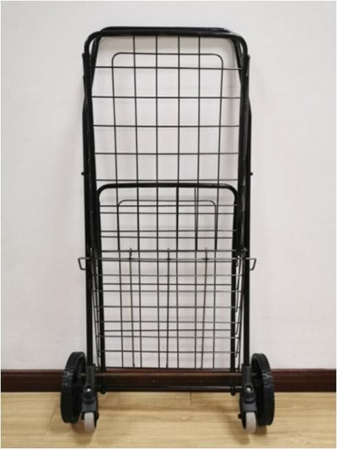 China Factory Large Capacity 73L Metal Folding Shopping Trolley Carts