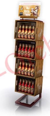 Wooden 4 Bin Display Rack for Storage for Wine