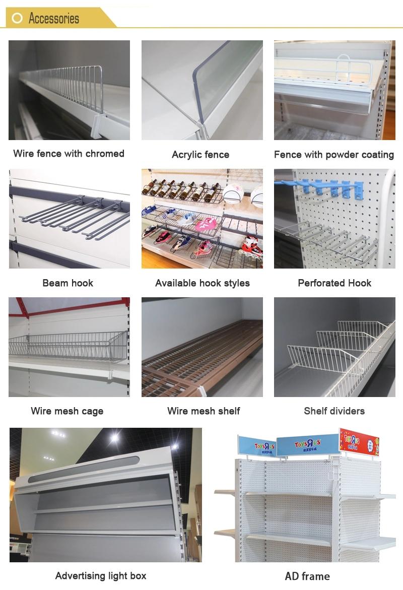 Double Side Metal Hypermarket Store Display Gondola Rack