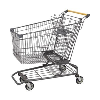 150L Volume Metal Trolley Supermarket Trolley for Supermarket