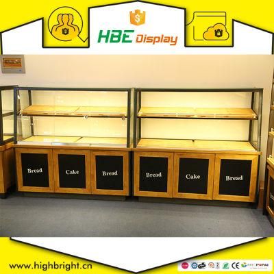 2 Tiers Wall Mounted Display Cabinet Bread Bakery Display Racks
