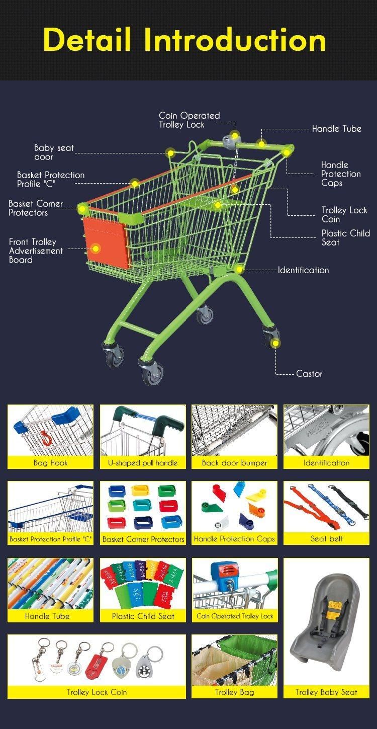 Metal High Quality Supermarket Shopping Trolley