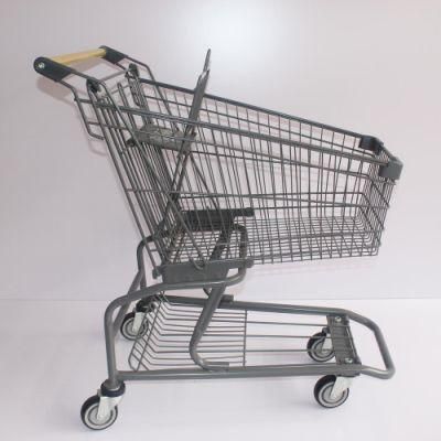 80L American Gray Supermarket Shopping Cart Manufacturer