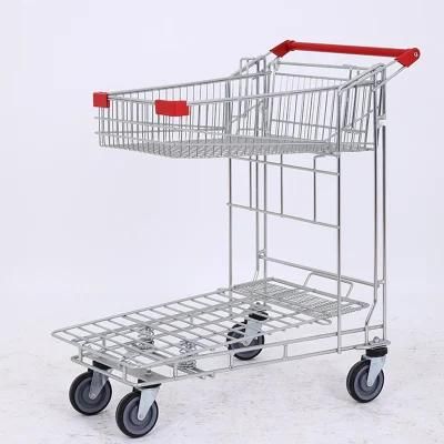 Stainless Steel Frame Carts Supermarket Shopping Trolley