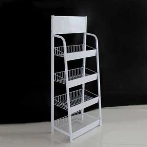 Supermarket 4-Layer Wire Snacks, Drinking &amp; Bakery Display Rack