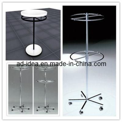 Round Tubing Rail Brushed Stainless Steel Garment Display Stand