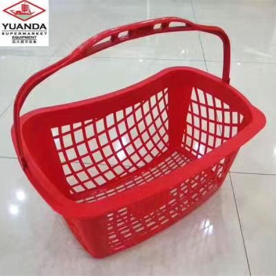 Circular Shape Single Handle Plastic Portable Supermarket Shopping Basket