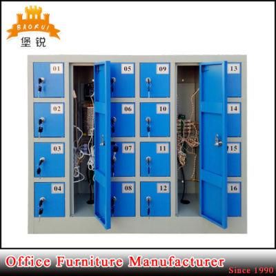 Staff Used 16 Doors Metal Mobile Phone Locker for Charging