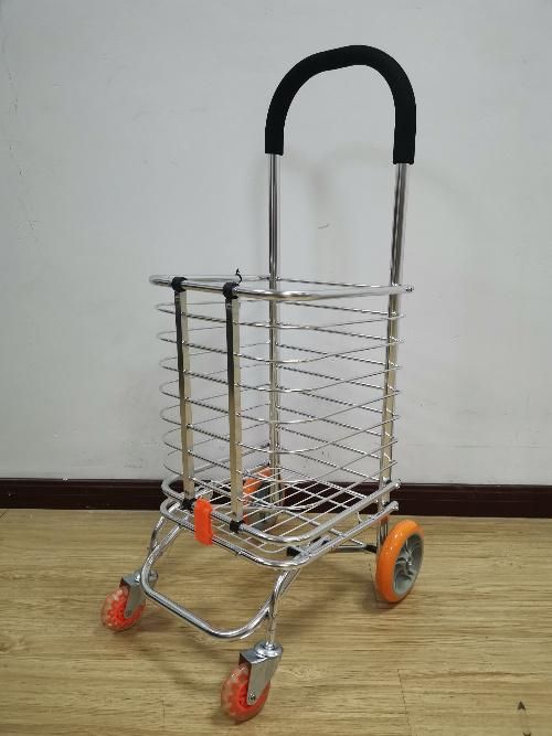 Four Wheels Aluminum Alloy Portable Shopping Trolley Cart