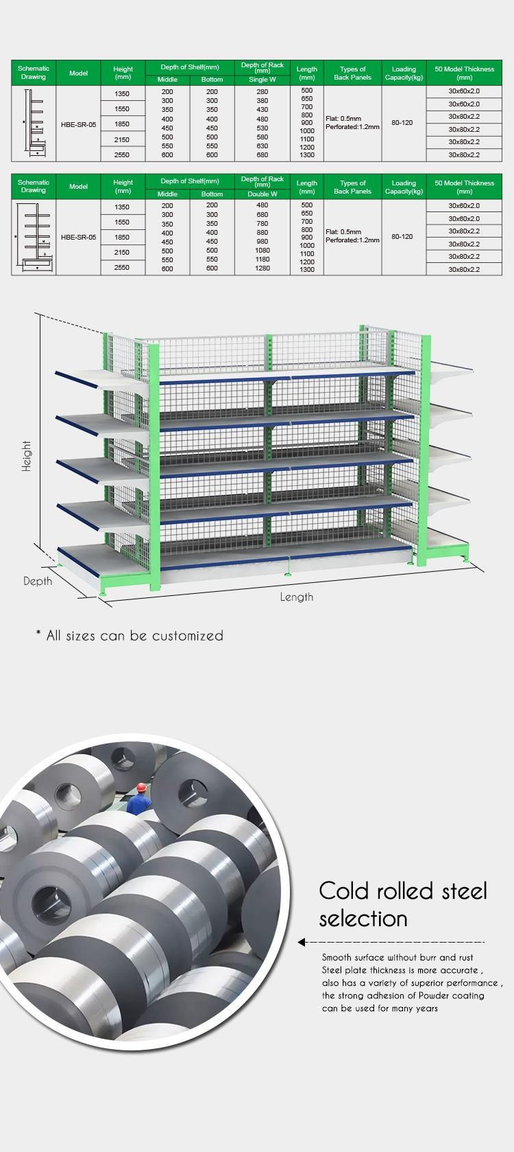 Asian-Style Durable Supermarket Shelf